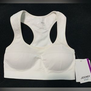 NWT Jockey Womens Sports Bras Size S push up seamless wide band removable pads.